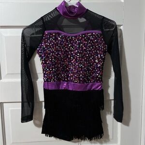 Weissman Purple and Black Sequin Dance Costume